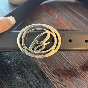 Brioni mens brown leather belt